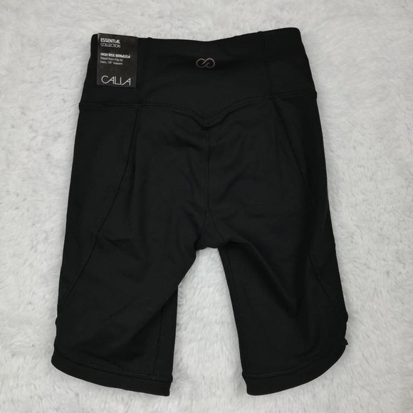 Calia Womens Activewear Bermuda Shorts Black‎ Stretch Nylon Blend Pull On XS New - Picture 2 of 11